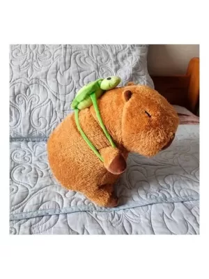 PELUCHE CAPIBARA CON MOCHILA DE TORTUGA